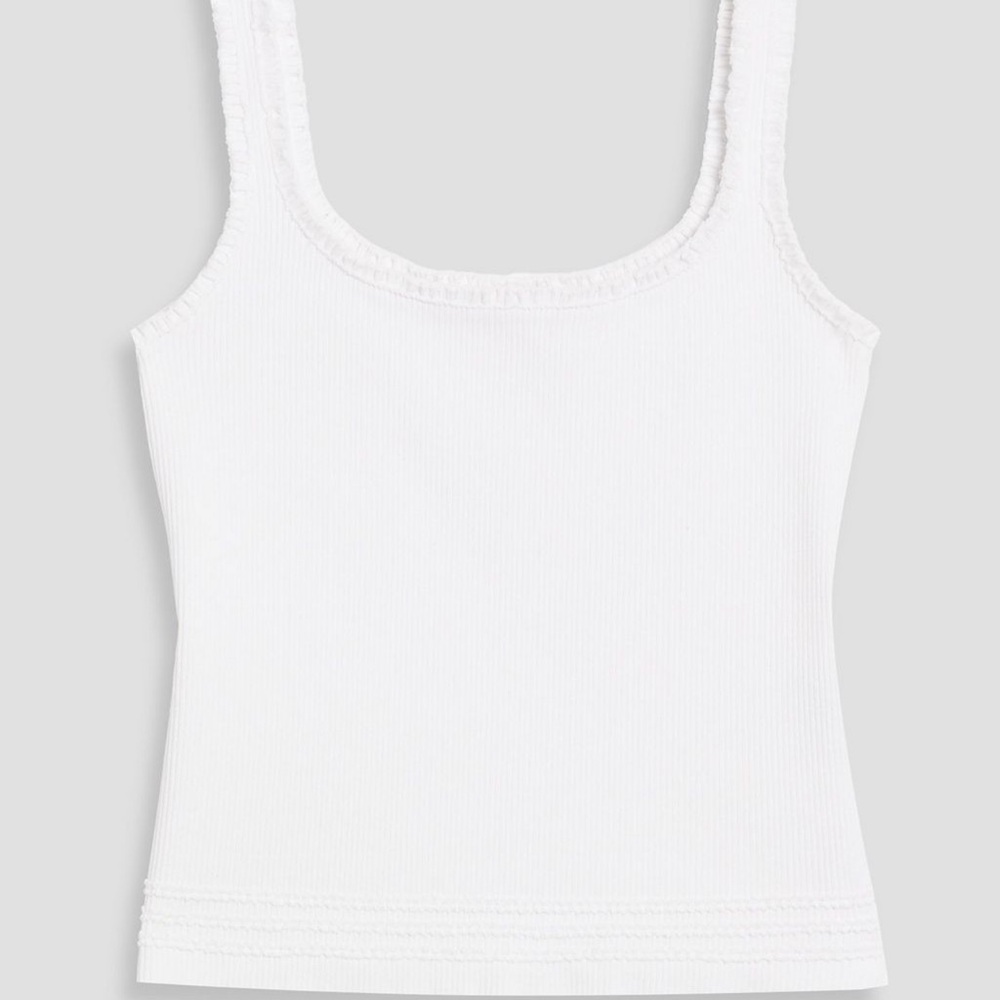 Chloe White Ribbed Tank Top - Picture 3 of 9